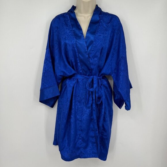 Victoria Secret Gold label Blue Robe Woman's One Size Tie Flawed - Picture 2 of 13